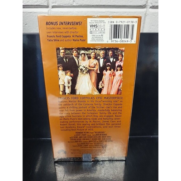 The Godfather (VHS 1997) & Scarface (VHS 1993)  SEALED Classic Mobster Movies - Picture 4 of 8